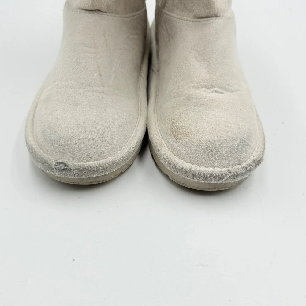 Michael Kors Kids MK Logo Snow Boots Faux Fur‎ Lined Zip Cream Size 11